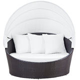 Convene Canopy Outdoor Patio Daybed Espresso White EEI-2175-EXP-WHI