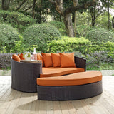 Convene Outdoor Patio Daybed Espresso Orange EEI-2176-EXP-ORA