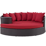 Convene Outdoor Patio Daybed Espresso Red EEI-2176-EXP-RED