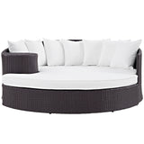 Convene Outdoor Patio Daybed Espresso White EEI-2176-EXP-WHI