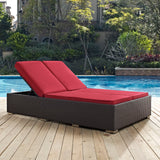 Convene Double Outdoor Patio Chaise Espresso Red EEI-2177-EXP-RED