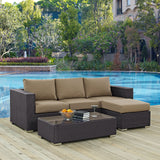 Modway Furniture Convene 3 Piece Outdoor Patio Sofa Set XRXT Espresso Mocha EEI-2178-EXP-MOC-SET