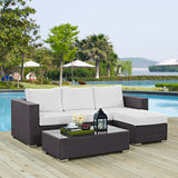 Modway Furniture Convene 3 Piece Outdoor Patio Sofa Set XRXT Espresso White EEI-2178-EXP-WHI-SET