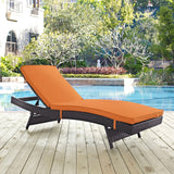 Convene Outdoor Patio Chaise Espresso Orange EEI-2179-EXP-ORA