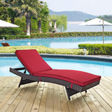 Convene Outdoor Patio Chaise Espresso Red EEI-2179-EXP-RED