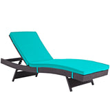 Convene Outdoor Patio Chaise Espresso Turquoise EEI-2179-EXP-TRQ