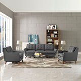 Beguile 3 Piece Upholstered Fabric Living Room Set Gray EEI-2184-DOR-SET