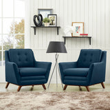 Beguile 2 Piece Upholstered Fabric Living Room Set Azure EEI-2185-AZU-SET