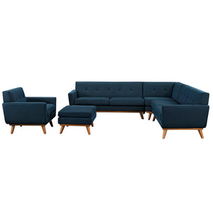 Engage 5 Piece Sectional Sofa Azure EEI-2186-AZU-SET