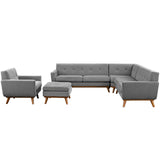 Engage 5 Piece Sectional Sofa Expectation Gray EEI-2186-GRY-SET