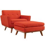 Modway Furniture Engage 2 Piece Armchair and Ottoman Atomic Red 59.5 x 40 x 32.5