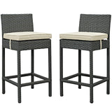 Modway Furniture Sojourn 2 Piece Outdoor Patio Sunbrella® Pub Set EEI-2195-CHC-BEI-SET