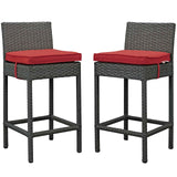 Modway Furniture Sojourn 2 Piece Outdoor Patio Sunbrella® Pub Set Canvas Red 21 x 35 x 39.5