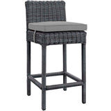 Modway Furniture Summon 2 Piece Outdoor Patio Sunbrella® Pub Set 0423 Canvas Gray EEI-2197-GRY-GRY-SET