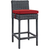 Modway Furniture Summon 2 Piece Outdoor Patio Sunbrella® Pub Set 0423 Canvas Red EEI-2197-GRY-RED-SET