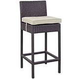 Convene 4 Piece Outdoor Patio Pub Set Espresso Beige EEI-2218-EXP-BEI-SET