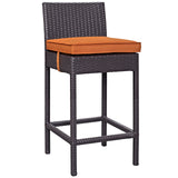 Convene 4 Piece Outdoor Patio Pub Set Espresso Orange EEI-2218-EXP-ORA-SET