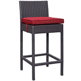 Convene 4 Piece Outdoor Patio Pub Set Espresso red EEI-2218-EXP-RED-SET