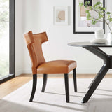 Modway Furniture Curve Vegan Leather Dining Chair 0423 Tan EEI-2220-TAN