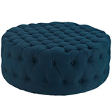 Amour Upholstered Fabric Ottoman Azure EEI-2225-AZU