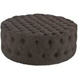 Amour Upholstered Fabric Ottoman Brown EEI-2225-BRN