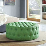 Amour Upholstered Fabric Ottoman Kelly Green EEI-2225-GRN