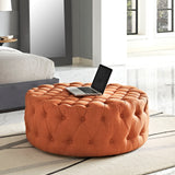 Amour Upholstered Fabric Ottoman Orange EEI-2225-ORA