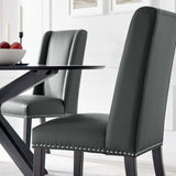 Modway Furniture Baron Vegan Leather Dining Chair 0423 Gray EEI-2232-GRY