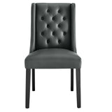 Modway Furniture Baronet Button Tufted Vegan Leather Dining Chair 0423 Gray EEI-2234-GRY
