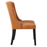 Modway Furniture Baronet Button Tufted Vegan Leather Dining Chair 0423 Tan EEI-2234-TAN