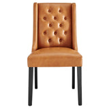 Modway Furniture Baronet Button Tufted Vegan Leather Dining Chair 0423 Tan EEI-2234-TAN