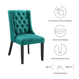 Modway Furniture Baronet Button Tufted Fabric Dining Chair XRXT Teal EEI-2235-TEA