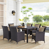 Convene 7 Piece Outdoor Patio Dining Set Espresso Mocha EEI-2241-EXP-MOC-SET