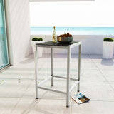 Shore Outdoor Patio Aluminum Bar Table Silver Gray EEI-2256-SLV-GRY