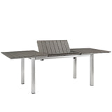 Shore Outdoor Patio Wood Dining Table Silver Gray EEI-2257-SLV-GRY
