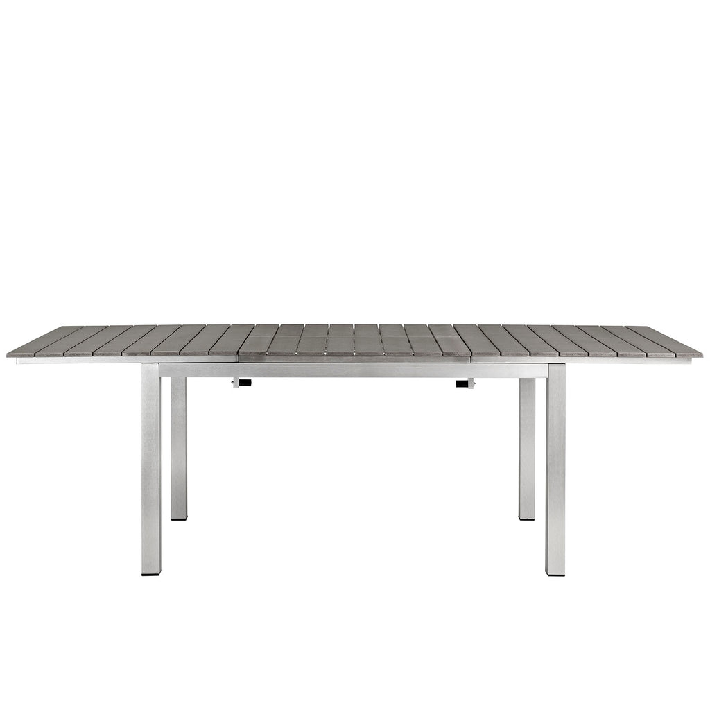 Shore Outdoor Patio Wood Dining Table Silver Gray EEI-2257-SLV-GRY