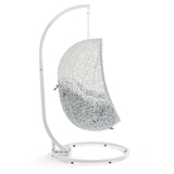Hide Outdoor Patio Swing Chair With Stand White Gray EEI-2273-WHI-GRY
