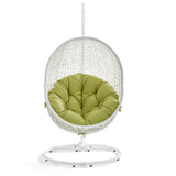 Hide Outdoor Patio Swing Chair With Stand White Peridot EEI-2273-WHI-PER
