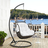 Arbor Outdoor Patio Wood Swing Chair White EEI-2279-WHI-SET