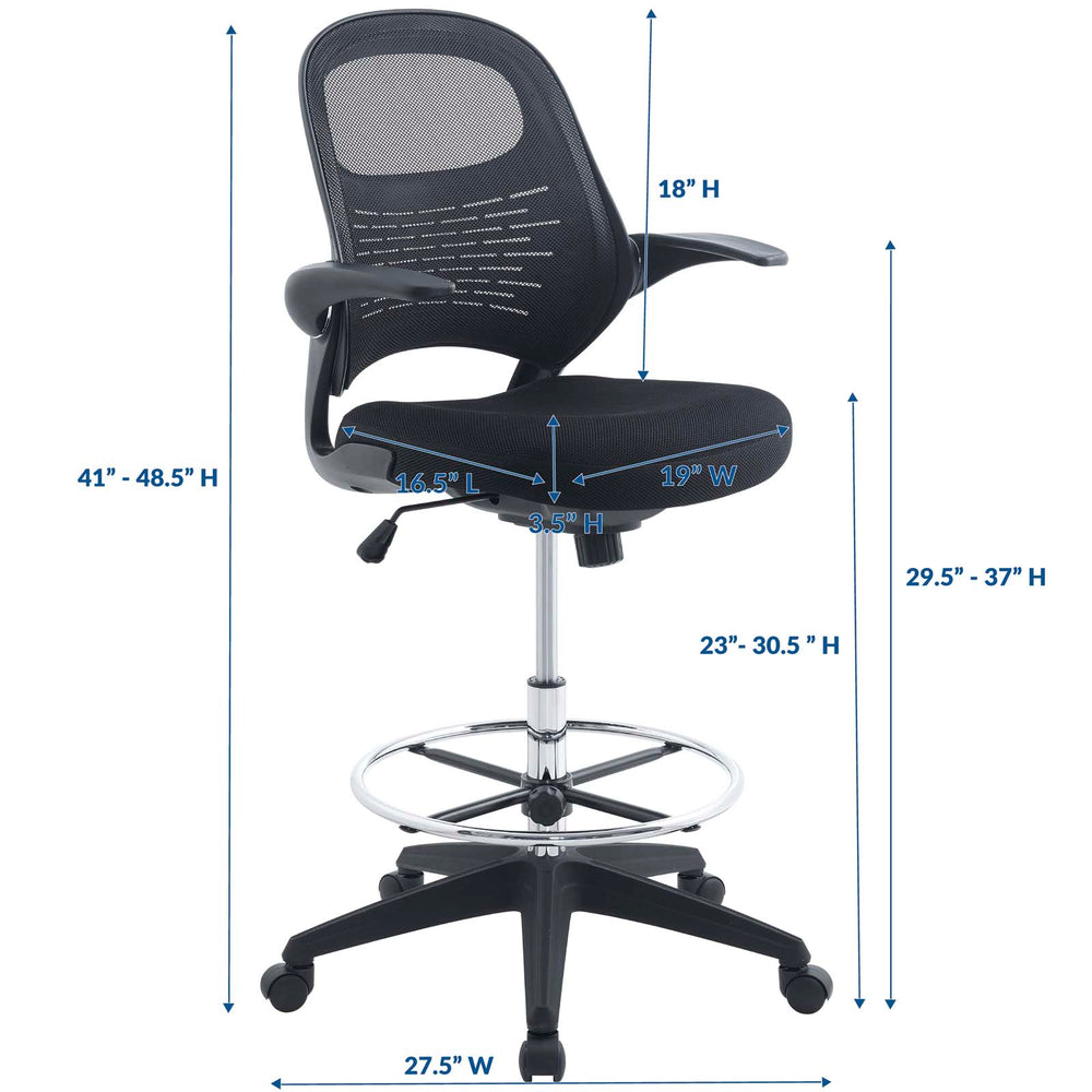 Stealth Drafting Chair Black EEI-2290-BLK