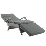 Envisage Chaise Outdoor Patio Wicker Rattan Lounge Chair Light Gray Charcoal EEI-2301-LGR-CHA