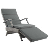 Envisage Chaise Outdoor Patio Wicker Rattan Lounge Chair Light Gray Charcoal EEI-2301-LGR-CHA