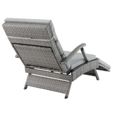 Envisage Chaise Outdoor Patio Wicker Rattan Lounge Chair Light Gray Gray EEI-2301-LGR-GRY