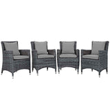 Summon 4 Piece Outdoor Patio Sunbrella® Dining Set Canvas Gray EEI-2314-GRY-GRY-SET