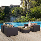 Modway Furniture Convene 5 Piece Outdoor Patio Sofa Set 0423 Espresso Mocha EEI-2351-EXP-MOC-SET