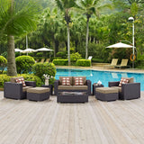 Modway Furniture Convene 8 Piece Outdoor Patio Sofa Set 0423 Espresso Mocha EEI-2352-EXP-MOC-SET