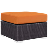 Convene 3 Piece Outdoor Patio Sofa Set Espresso Orange EEI-2364-EXP-ORA-SET