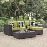 Convene 3 Piece Outdoor Patio Sofa Set Espresso Peridot EEI-2364-EXP-PER-SET