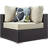 Modway Furniture Convene 7 Piece Outdoor Patio Sectional Set 0423 Espresso Beige EEI-2365-EXP-BEI-SET