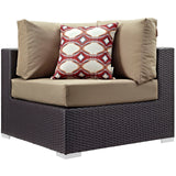 Modway Furniture Convene 7 Piece Outdoor Patio Sectional Set 0423 Espresso Mocha EEI-2365-EXP-MOC-SET